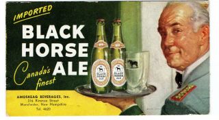 1930s Amoskeag Beverages,  Manchester Hampshire Dawes Black Horse Ale Blotter