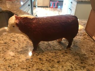 Vintage Breyer Polled Hereford Bull Cow Matte Red Brown And White