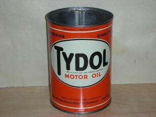 Tydol 1 Quart Motor Oil Can Mettle Empty Will Make A Good Pencil Holder B3 - 32