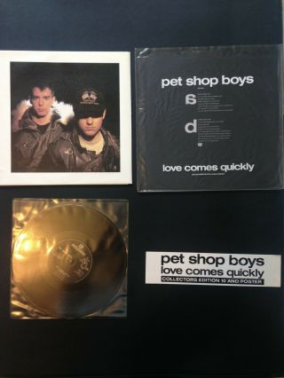 Pet Shop Boys Love Comes Quickly 10 " With Poster And Insert