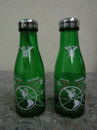 1964 International Soft Drink Industry Exposition Salt & Pepper Shakers Bottles 2