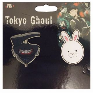 Legit Tokyo Ghoul Anime Authentic Metal Pin Set Kaneki & Toka 