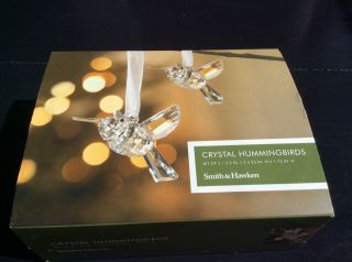 Smith & Hawkin Crystal Hummingbirds Ornaments Set Of 2