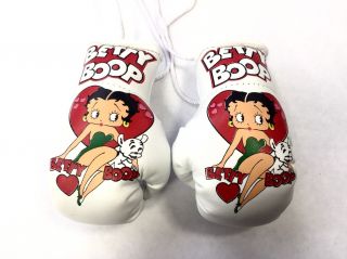 Betty Boop Mini Boxing Gloves (with Puppy In Red Heart) Highly Collectible
