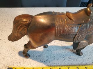 Vintage Fair Carnival Prize Metal Copper Clad Horse Figurine 12 Inch 4