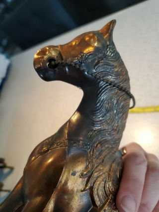 Vintage Fair Carnival Prize Metal Copper Clad Horse Figurine 12 Inch 6