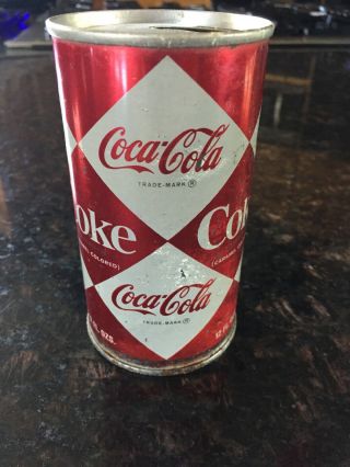 Vintage 1960’s Coca Cola Harlequin Diamond Pop Can,  Empty