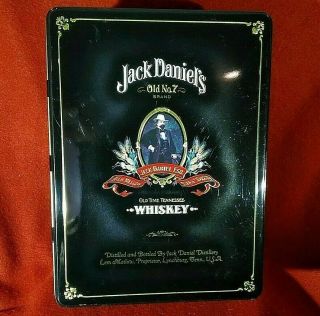 Jack Daniels Old No 7 Embossed Hinged Tin Box Large Rare Right Facing Jack Empty