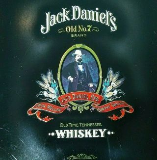 Jack Daniels Old No 7 Embossed Hinged Tin Box Large RARE Right Facing Jack EMPTY 2