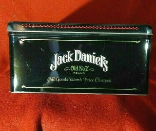 Jack Daniels Old No 7 Embossed Hinged Tin Box Large RARE Right Facing Jack EMPTY 7