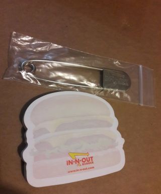 In N Out Burgers Apron Safety Pin,  Sticky Post - It Notepad