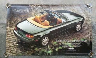 1991 Mazda Miata Special Edition Dealership Poster Rare Vintage Collectible