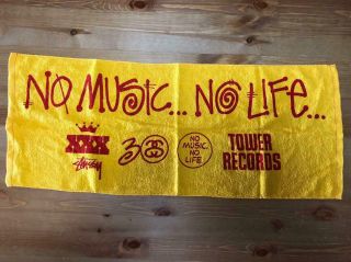 Stussy X Tower Records Collaboration Towel Size 33cm 85cm