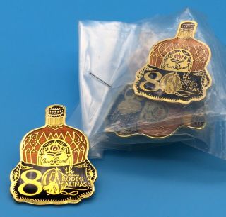 Crown Royal Whiskey Collectible Lapel Pin Bottle 80th Anniversary Salinas Rodeo