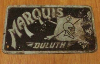 Vintage Marquis Duluth Minnesota Wall Cast Plaque Sign