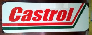 Castrol Hockey Stick Enamel Sign (made To Order) 35