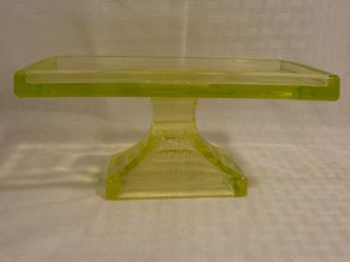 antique uranium Vaseline Glass Clark ' s Teaberry Gum Display Stand circa 1920s 5