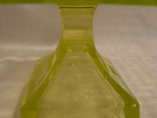 antique uranium Vaseline Glass Clark ' s Teaberry Gum Display Stand circa 1920s 8