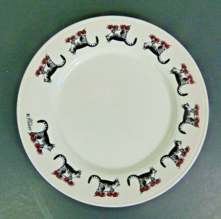 4 - Vintage Kliban Cat Plates Rollerskating Cat 9 " Dishes Very Cool