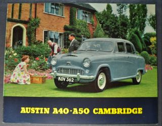 1956 Austin A40 A50 Cambridge Sales Brochure Folder 56