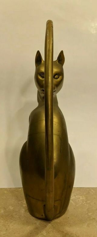 Sculptural Large Brass Cat With Huge Tail (price is O.  B.  O) 3