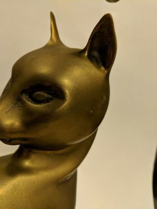 Sculptural Large Brass Cat With Huge Tail (price is O.  B.  O) 7