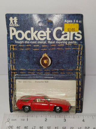 Vintage Tomy Pocket Cars Porsche 928 No.  204 - F53