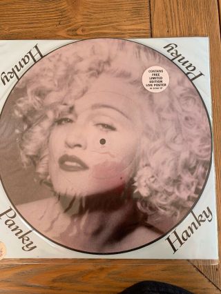 Madonna Uk Vinyl 12 " Picture Disc.  Hanky Panky With Limited Edition Poster