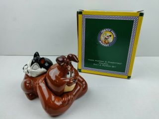 Rare 1996 Marc Anthony And Pussyfoot The Cat Salt And Pepper Shakers