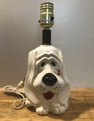 Vintage Ceramic Puppy Dog Lamp