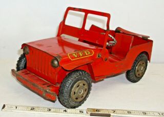 Marx V.  F.  D.  Fire Dept.  1950s Red Willy 