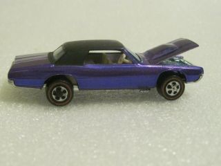 Vintage Mattel 1967 Hot Wheels Redline Custom T - Bird Purple / White Interior