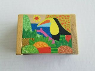 Parrot Design Handmade Small Wooden Box Made In Costa Rica,