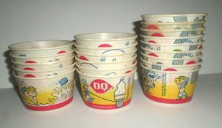 Dennis The Menace Set Of 20 Waxed Dairy Queen Cups 1987 Cowboy Boxing Diving
