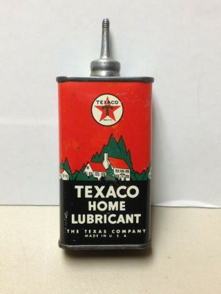 Vintage Lead Top Texaco Home Lubricant Handy Oil Can 4 Oz No Cap - Gas Station