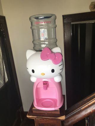 Mini Pink And White Hello Kitty Personal Cold Water Dispenser With Water Jug
