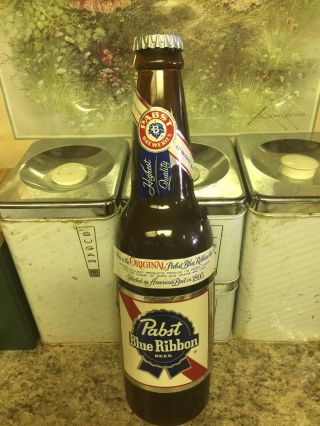 Vintage Advertising Pabst Blue Ribbon Beer 3 D Bottle 15 Inches
