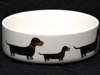 Sweet William London Dachshund Ceramic Dog Water & Food Bowl