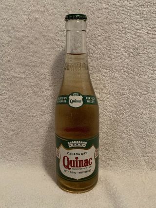 Rare Full 12oz Canada Dry Quinac Acl Soda Bottle
