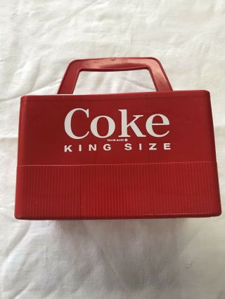 Vintage Coke King Size Plastic 6 - Pack Bottle Carrier Crate - Circa 1960 
