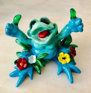 Kitty’s Critters Frog Figurine “green Thumbs”.  Proud Whimsical Gardener