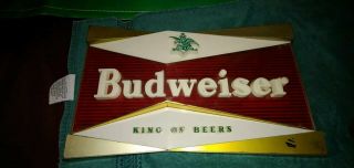Vintage Bowtie Budweiser King Of Badge/plaque Metal /plastic 12 " X 7 3/4 "