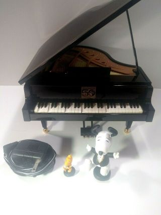 Peanuts Celebration Snoopy And Woodstock Piano Animated Musical 50th Anniversary