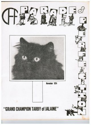 Rare Nov 1974 Cff Newsletter Cat Fanciers 