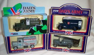 Four Lledo Promotional Dad’s Army Vehicles Salvation Army Fire Engine Mib