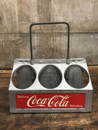 Vintage 1950 ' s Aluminum 6 Pack Coca - Cola Coke Bottle Caddy Soda Carrier Holder 2