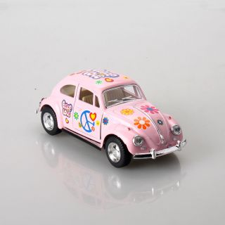 1967 Volkswagen Classical Pink Hippie Beetle 1:32 Scale Die Cast Model Car