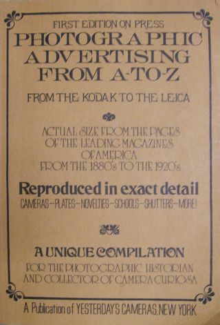 1970 First Edition On Press Photographic Advertising From A To Z