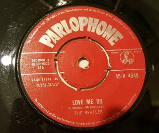 The Beatles Love Me Do - Uk Red Label,  Good,  45s,  Early Matrix 1n 1n