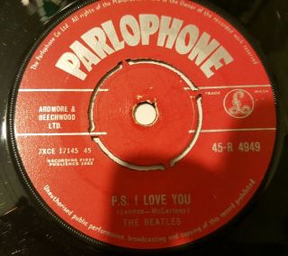THE BEATLES LOVE ME DO - UK RED LABEL,  GOOD,  45s,  Early Matrix 1N 1N 2